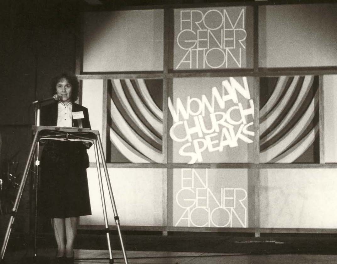 Sister Donna Quinn speaks at a Women-Church Convergence event.